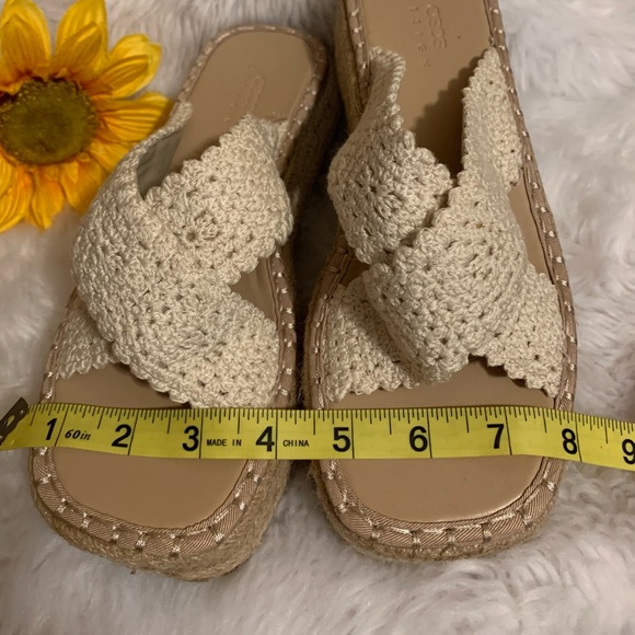 ASOS DESIGN Crème color macrame ladies sandals in size 7 VGUC - Picture 9 of 9